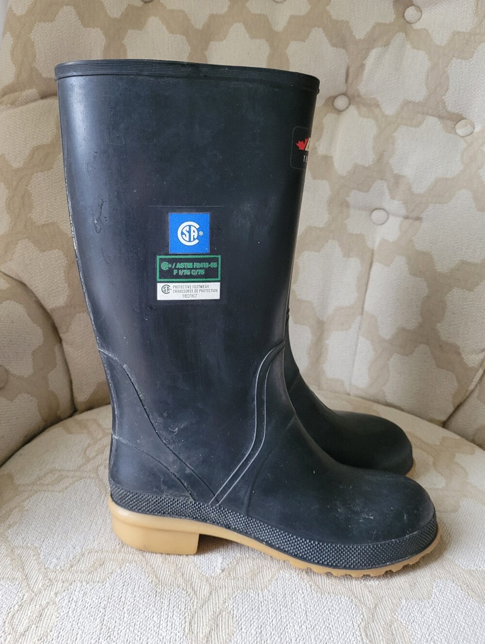 BAFFIN RUBBER RAINBOOTS CSA PROTECTIVE FOOTWEAR BLACK WOMEN'S 6 - Picture 2 of 15